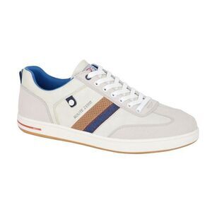 R21 Mens Stripe Casual Sneakers / Off White/Gray